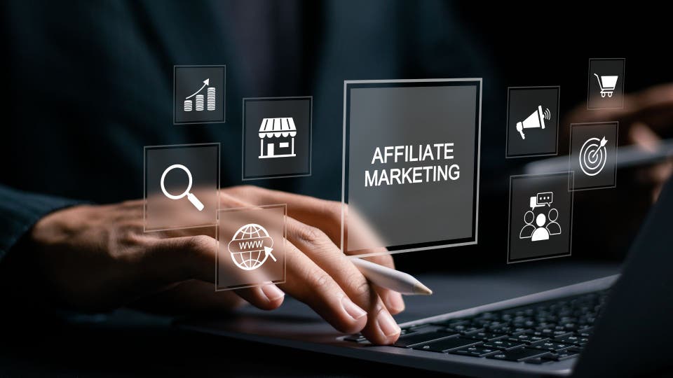 Affiliate Marketing concept illustration showing passive income