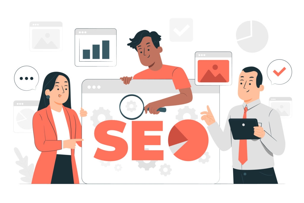 What is SEO? A simple infographic explaining Search Engine Optimization basics.